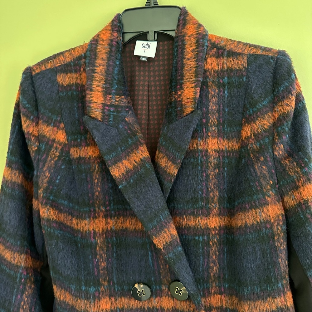 Cabi Checkmate Jacket Plaid Double Breasted Blazer Size L - Picture 5 of 14